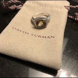 David Yurman Smoky Topaz and Diamond Ring-sz 6.5